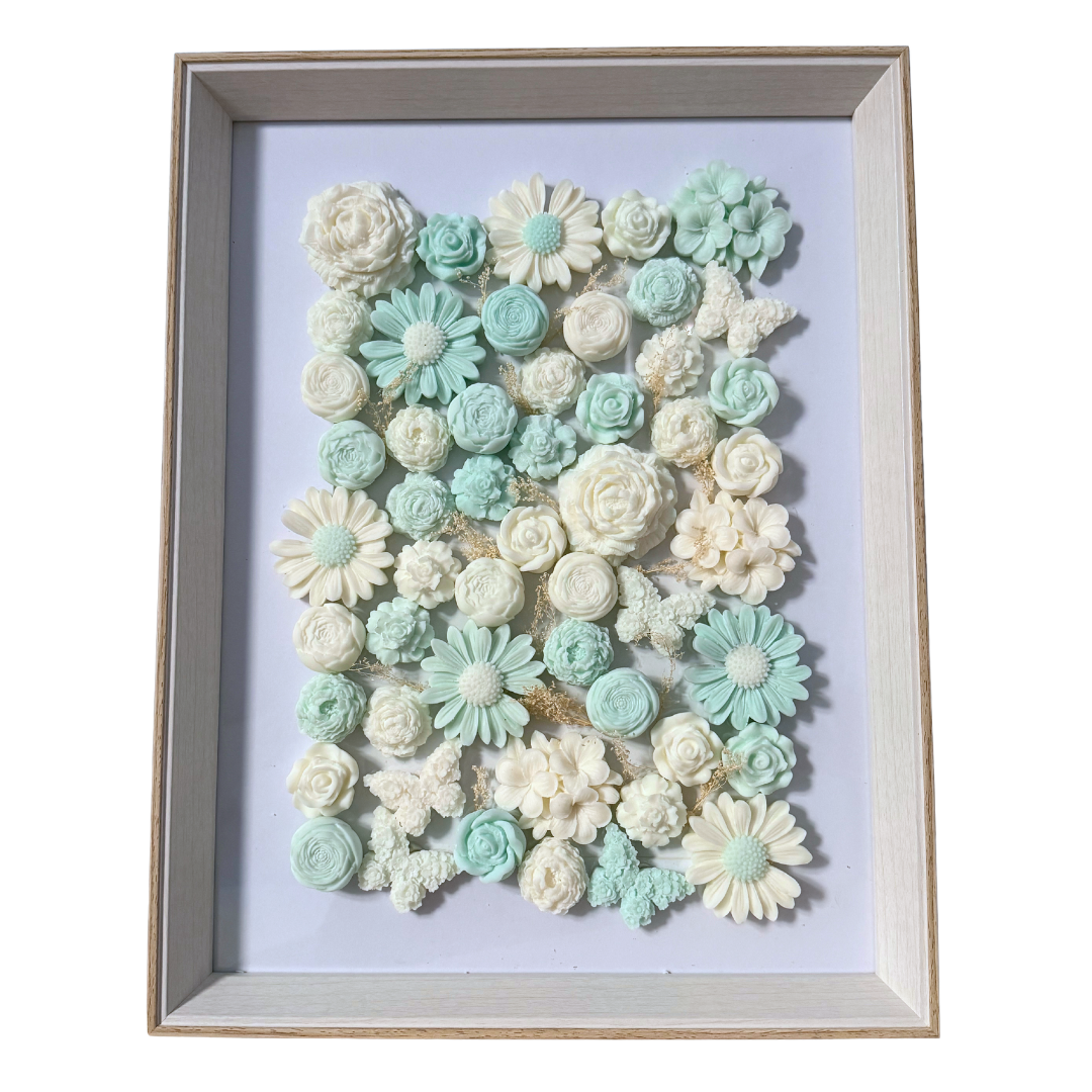 Grand cadre parfumé vert pastel