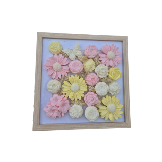 Petit cadre parfumé rose et jaune