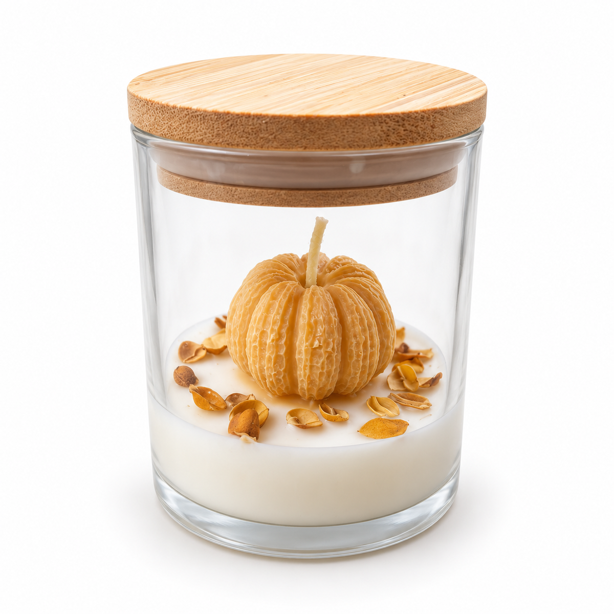 Bougie citrouille en verre