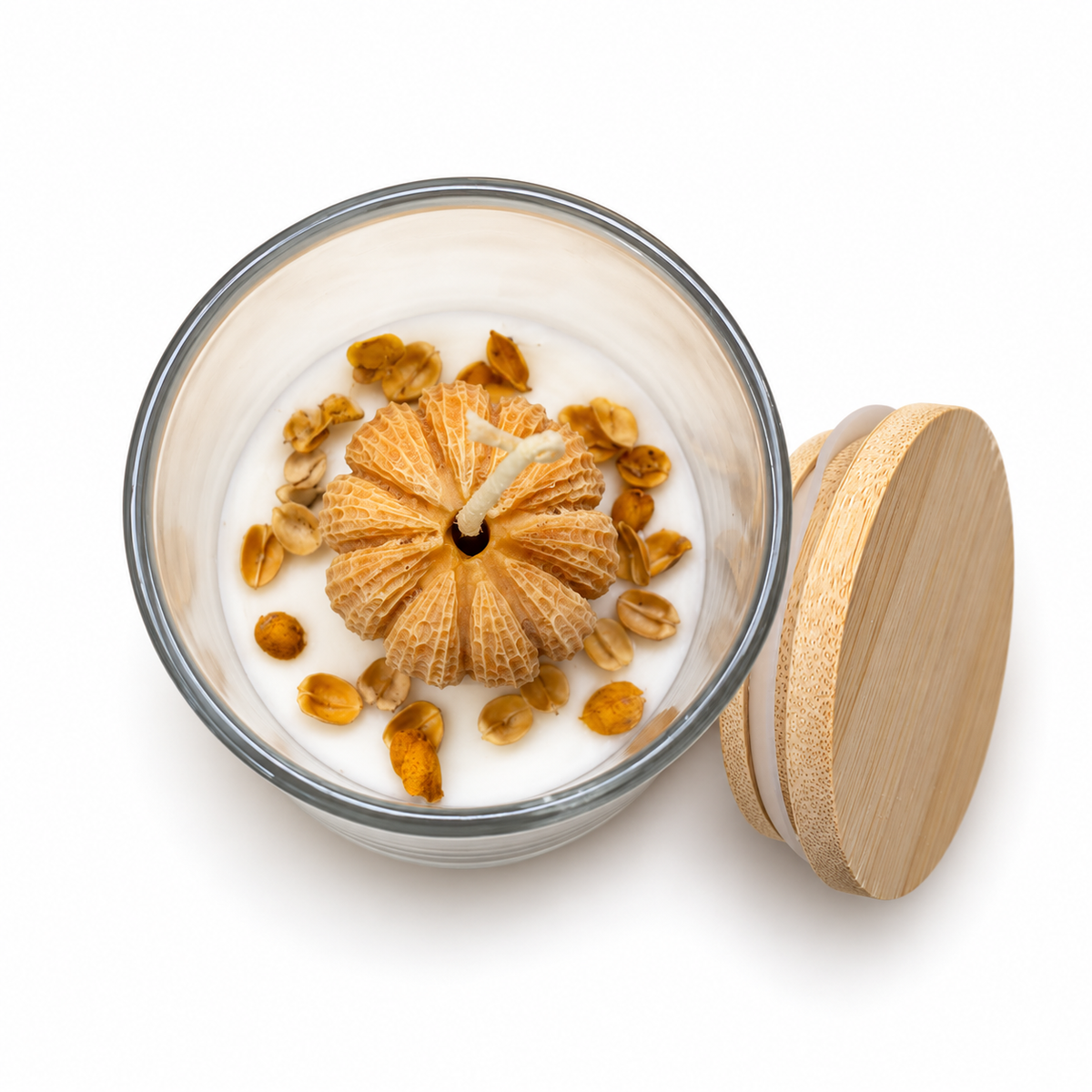 Bougie citrouille en verre