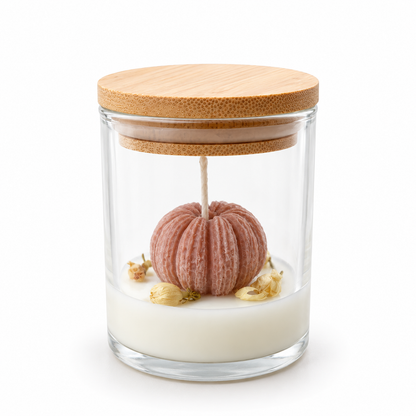 Bougie citrouille en verre