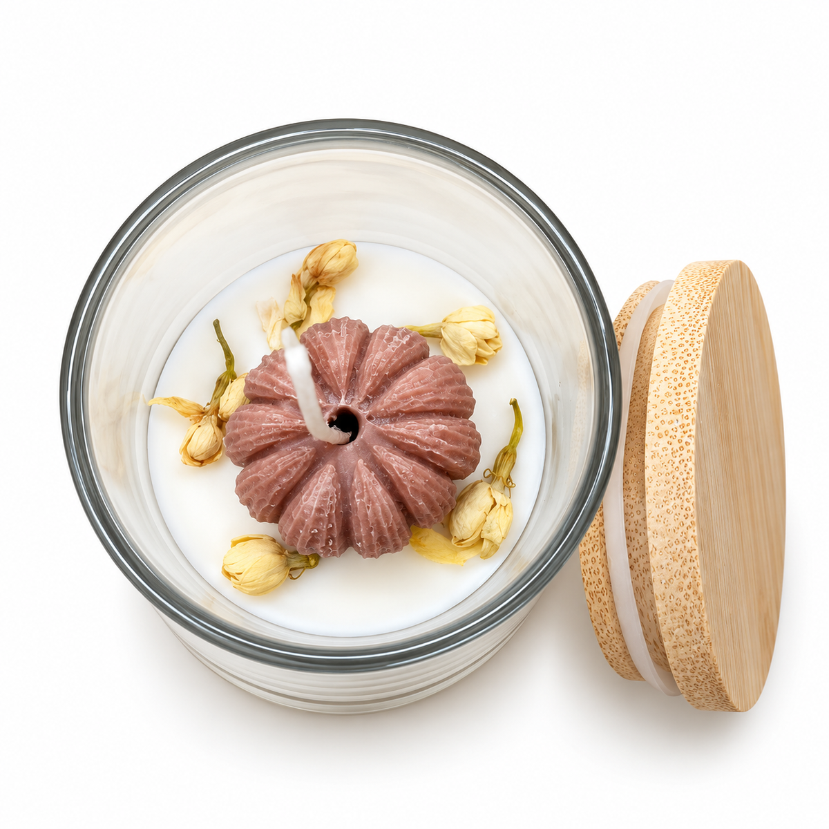 Bougie citrouille en verre