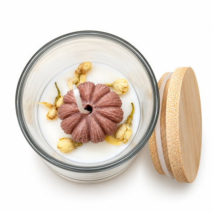 Bougie citrouille en verre